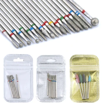 

6/7 Diamond Nail Drill Bits Set Cutters Manicure Silicon Ceramic Stone Electric Milling Cutter for Pedicure Manicure Machine