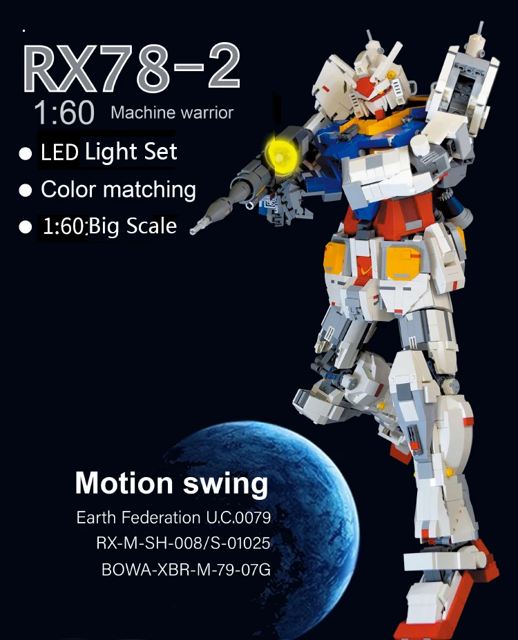 MOC супер робот войны Mecha Gundam Technic 3500 шт модель RX78-2 с фиксированным кронштейном строительный блок кирпичи рождественские игрушки