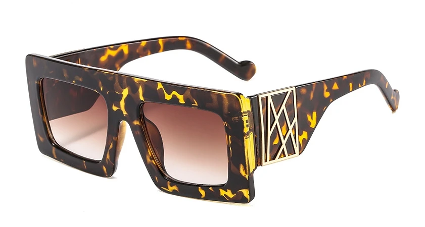 46252 Большие Квадратные ретро солнцезащитные очки для мужчин и женщин модные очки UV400 Винтажные Очки