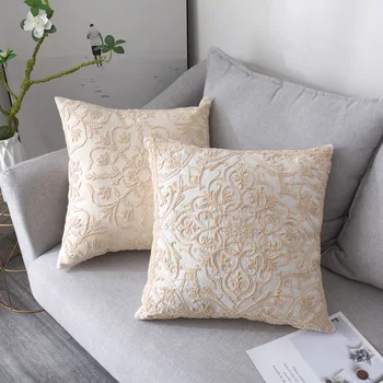 

American Linen Embroidered Decorative Pillows Cojines Decorativos Para Sofa Home Decore