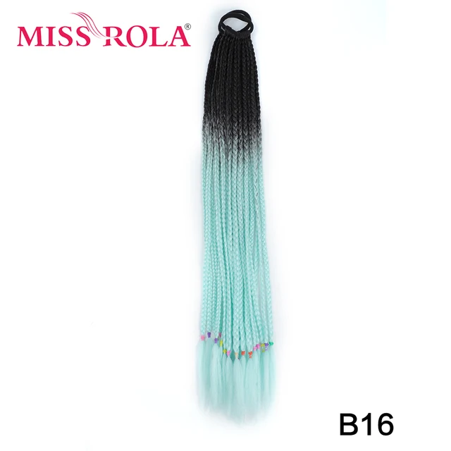 Synthetic Chignon Hair 60cm Hair Color Gradient Dirty Braided Ponytail Women Elastic Hair Rubber Band Hair Accessories Headband B16