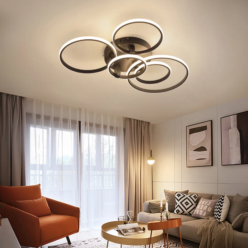 NEO Gleam Modern RC Dimmable APP Circle rings led ceiling lamp designer for living room bedroom ceiling lamp fixtures