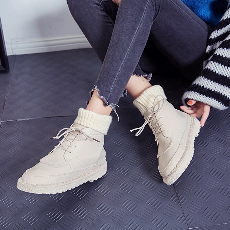 Winter Women Boots New Women Snow Boots Warm Plush Fur Boots Fashion Slip On Women Ankle Boots Brown Boots Women Platform