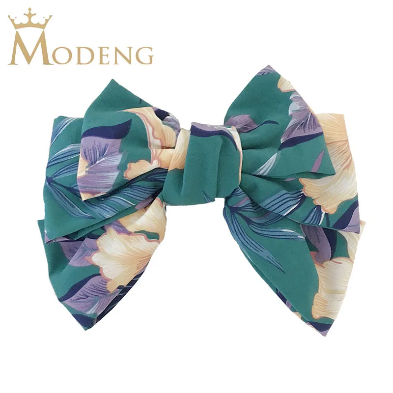 

1 PCS Simple Fashion Printed Three-layer Bow Spring Adult Wild Multiple Colors Barrette Bow Hairgrips Hairpins Hair Accessories