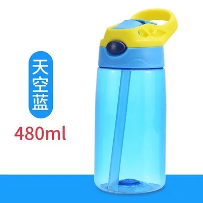 480ML Kids Water Cup Creative Safe Baby Feeding Cups With Straws Leakproof Water Bottles Outdoor Portable Children's Cups