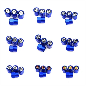 

100pcs blue Aluminum Wheel Tire Valve Caps for Peugeot 307 308 407 206 207 3008 406 208 Citroen C4 C5 C3 Picasso Saxo C2