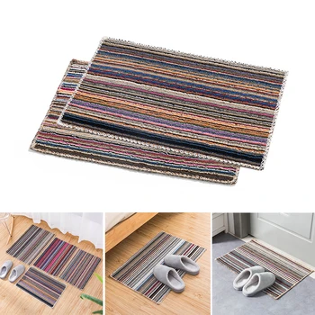 

53x34cm/ 57x36cm Microfiber Floor Mat Bath Rugs Stripe Pattern carpet Soft Washable Living Room Bedroom Area Rug Home Decoration