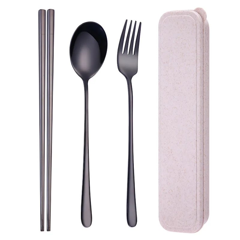 Rainbow Rose Gold Top Quality Cutlery Set Dinnerware Scoops Chopsticks Knife Dinner Stainless Steel Tableware Set