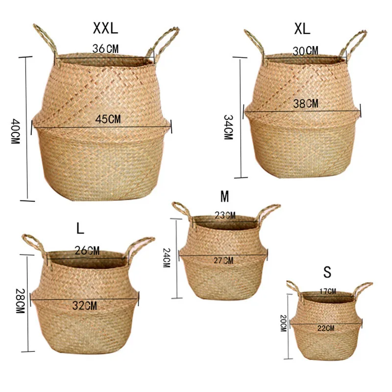 Woven Dirty Storage Seagrass Wickerwork Rattan Hanging Flower Pot Plant Organizer Garden Gadgets Holder Кашпо Для Цветов