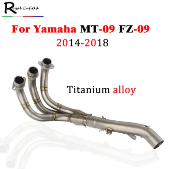 

Motorcycle Exhaust For Yamaha MT-09 FZ-09 MT09 FZ09 2014 - 2018 2017 Titanium Alloy Connector Front Middle Link Pipe Muffler