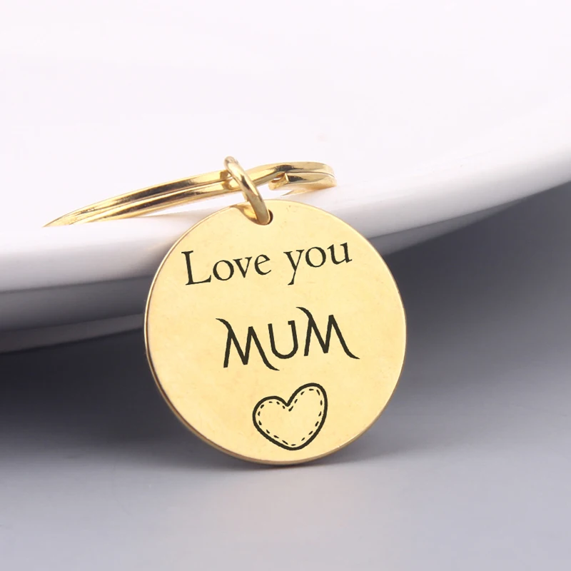 Надпись Love You Mum брелок шикарный Выгравированный брелок подарки для мамы день матери Шарм Ювелирный ключ holer