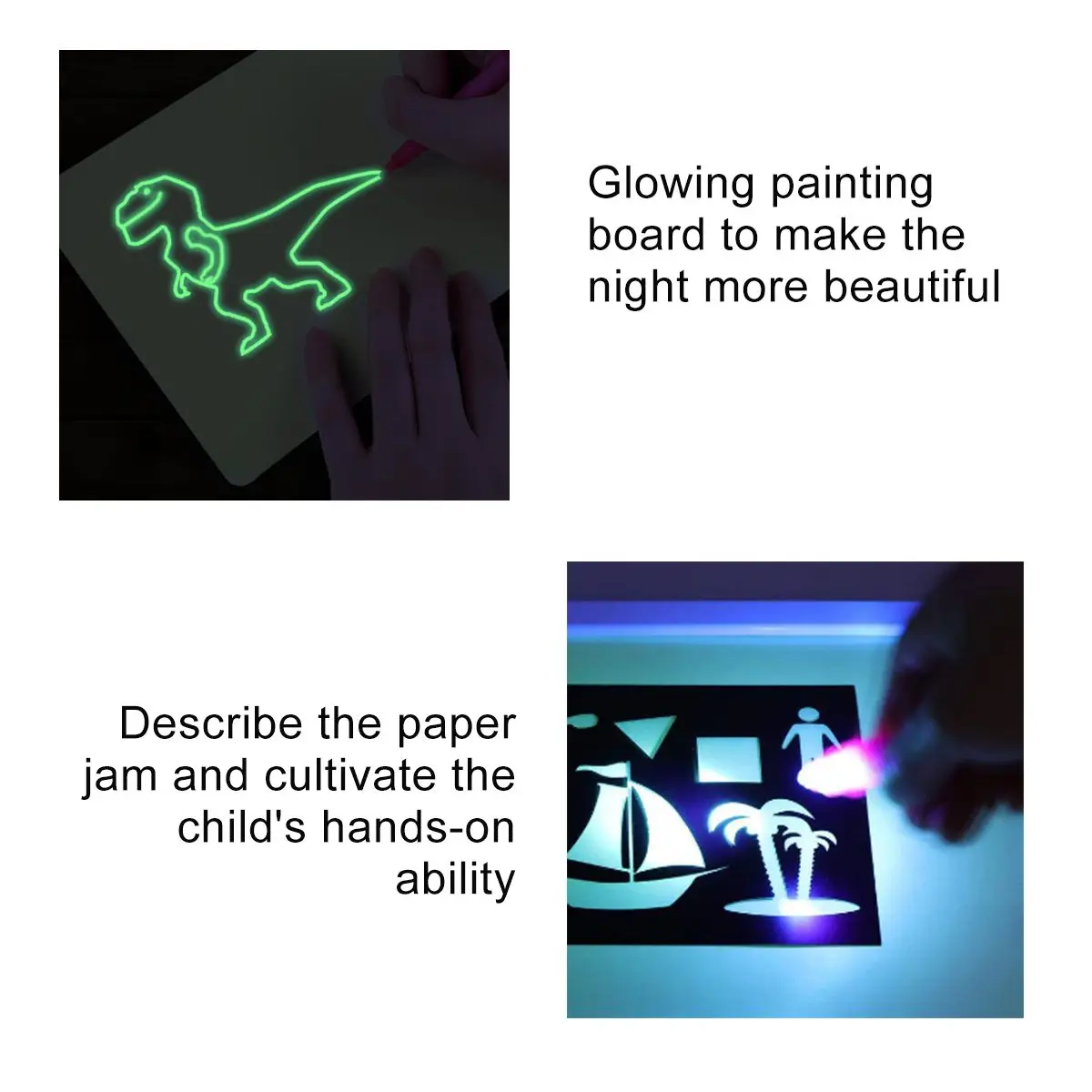 Светодиодный светящийся светильник, доска для рисования граффити, планшет для рисования, волшебная доска для рисования, светильник для рисования детей, забавная развивающая игрушка
