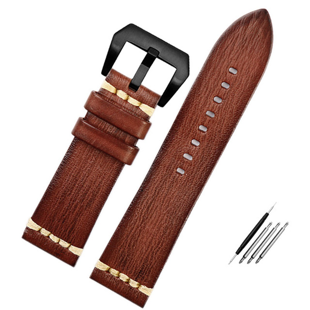 Handmade Vintage Genuine Leather Watchband Pa-ne-rai  T-u-dor 18mm 20mm 22mm 24mm Watch Band Wrist Bracelets Cowhide Straps