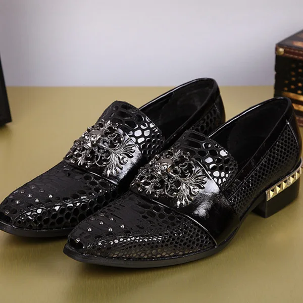

Heren Schoenen Men Loafers Shoes Genuine Leather Slip-on Pointed Toe British Style Loafers