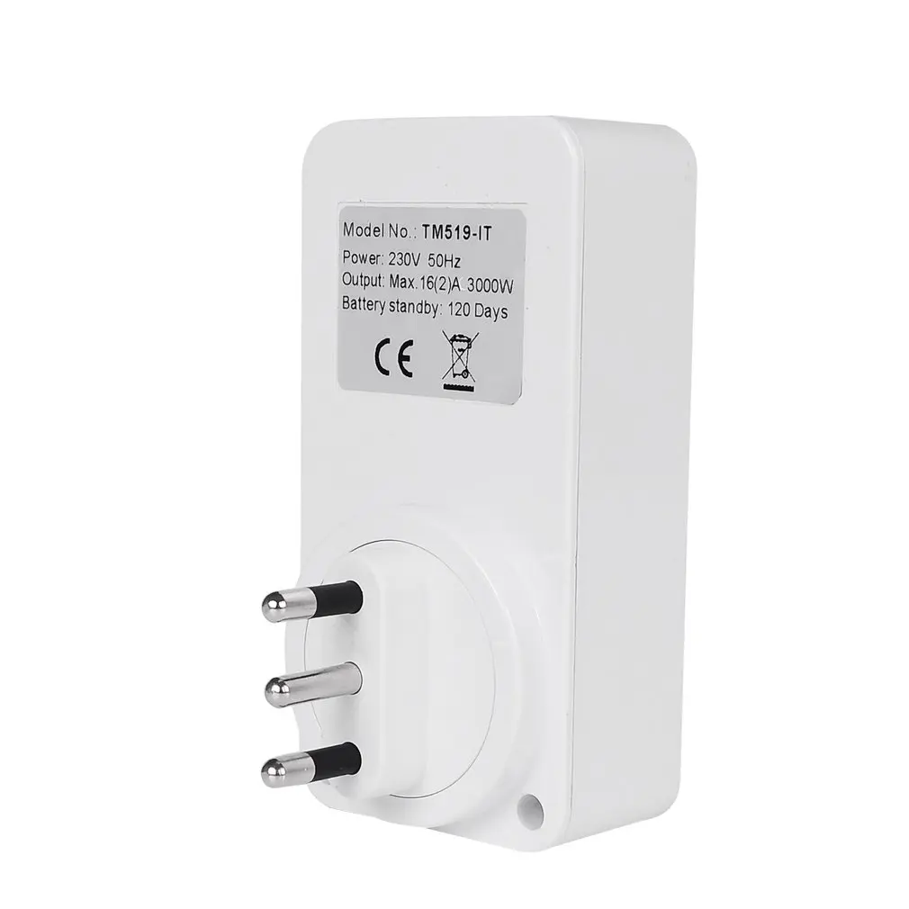 SINOTIMER TM519 7 дней Еженедельный ЖК-цифровой программируемый переключатель розетка таймер вилка контроль релейного переключателя времени ЕС/США/Великобритания/IT/BR/IL