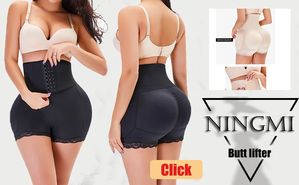 best tummy control shapewear NINGMI Women Butt Lifter Body Shaper Waist Trainer Shapewear Push Up Strap Tummy Control Panties Butt Enhancer Lingerie Set yummie shapewear