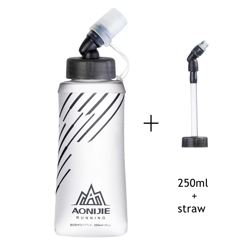 250ml with straw Aonijie BPA мягкая фляжка, бутылка для воды, складная гидратация, водный Пузырь для бега, марафона, езды на велосипеде, бега, 250 мл, 420 м - Цвет: 250ml with straw