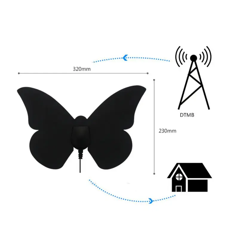 Длинная дистанция новая мода бабочка шаблон цифровой ТВ антенна 1080P высокое качество Крытый цифровой ТВ антенна Приемник сигнала