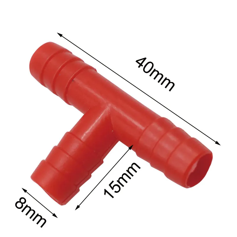 8mm 200 пластиковый соединитель курица кролик питьевой фонтан Соединитель 10 мм 12 мм 15 мм Трехходовой шланг Barb Т-образный соединитель - Цвет: 8mm