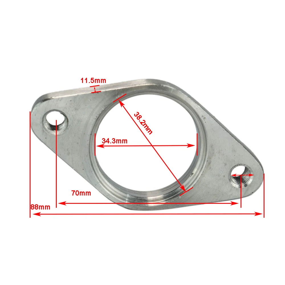 RESO STAINLESS стальная Отходная разгрузочная труба двухболтовой фланец с резьбой 38 мм