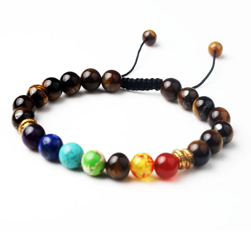 

LanLi 8mm fashion Jewelry Black Onyx Chakela stone beads bracelet be fit for Glamour rmen and women send Gifts and amulet