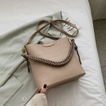 

2020 summer new women's bag fashion bucket bag stone pattern shoulder bag ladies handbag picture-mother bag diagonal female bag