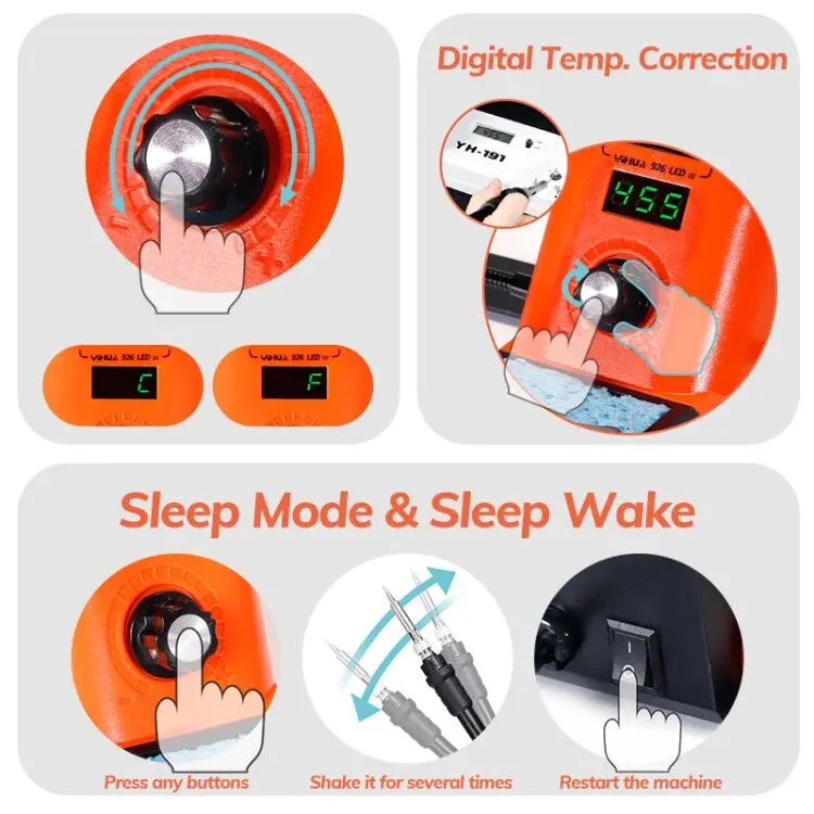 130W Soldering Iron 926LED-III Electric Soldering Iron Min SMD Station DIY Kit 2 Helping Hands