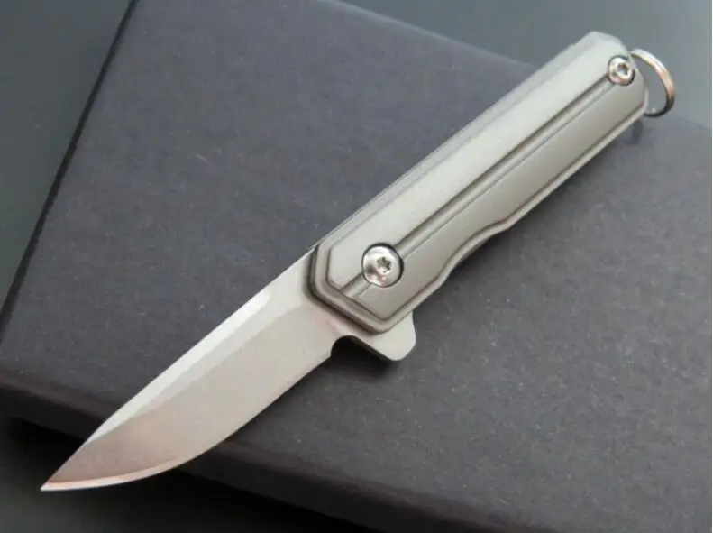 grey Мини-нож EF59 61HRC шаровой титановый подшипник рукоятка карманный нож брелок складной Подарочный нож Открытый EDC мульти инструменты для человека 1 шт - Цвет: grey