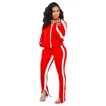 

Women's Hot Sale Sexy Strapless Sports Two-piece Fashion Suit Urban Casual Street Style Zipper Decoration Polyester Material