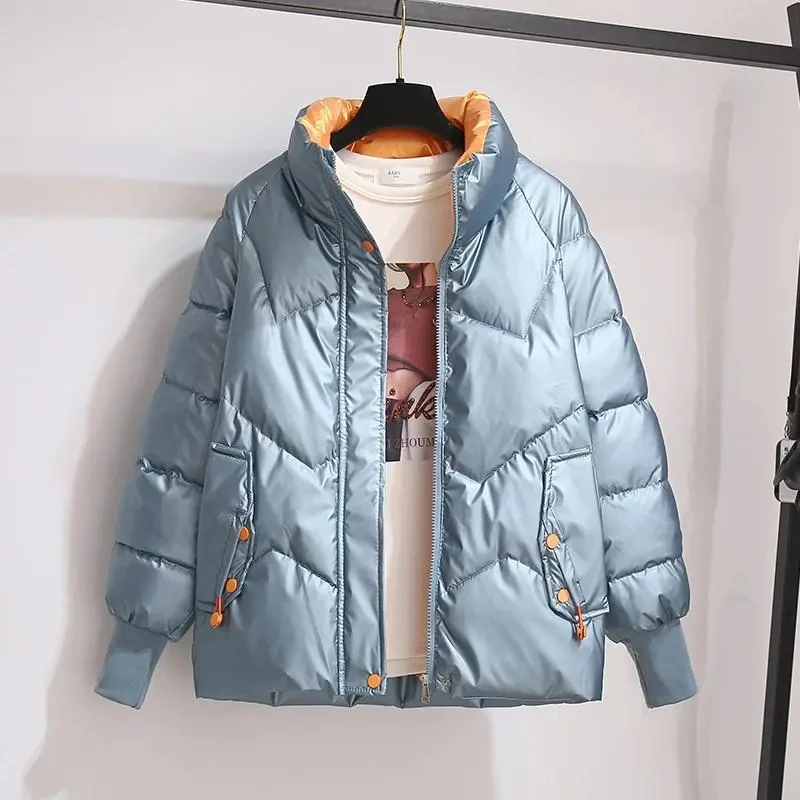 

Зимняя женская куртка, красивое блестящее пуховое пальто из хлопка, зимняя теплая пуховая куртка, парки, плотное теплое пальто с хлопковой подкладкой, женская верхняя одежда
