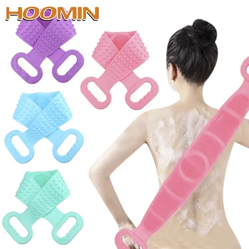 

HOOMIN Silicone Body Skin Towel Brush Rubbing Back Mud Peeling Body Massage Shower Exfoliating Back Strap Body Scrubber