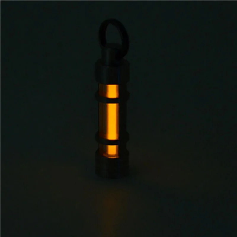 Автоматический легкий титановый сплав брелок для ключей Тритиевый газовый светильник спасательные аварийные огни для наружного безопасности выживания - Цвет: Цвет: желтый