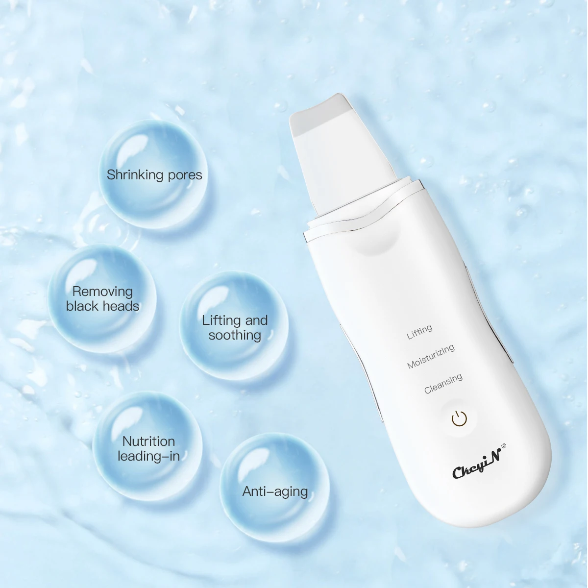 Profissional de Limpeza Purificador da Pele Cuidados com a Pele Máquina + 3in1 Ultrassônica Facial Profunda Rosto Limpeza Peeling Nano Senhor Pulverizador 45 12 pele cuidados com a pele profunda rosto