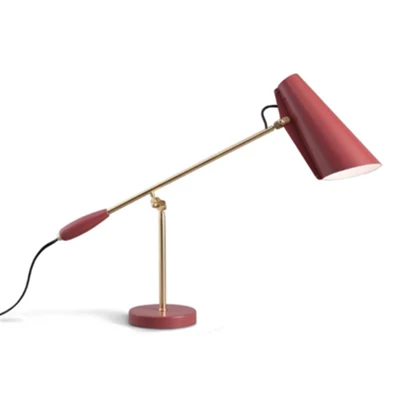 

Nordic creative red study desk lamp art bedside bedroom designer model room table lamp