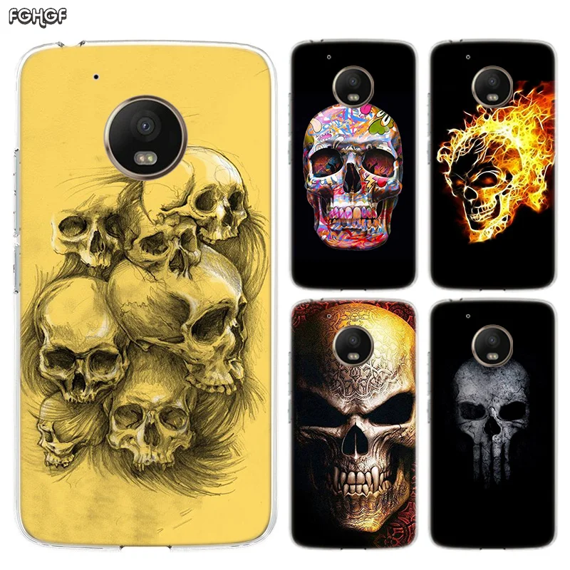 Цветной силиконовый чехол с черепом для Motorola MOTO G7 power G5 G5S G6 E4 E5 Plus G4 Play |