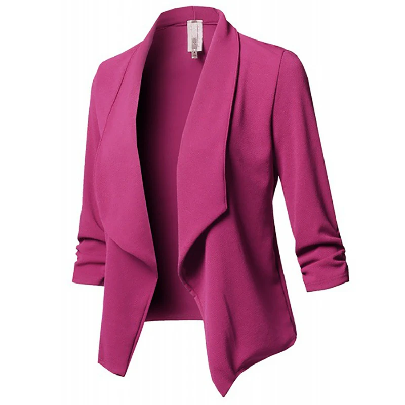 Женский блейзер куртки женские ретро-костюмы Пальто Feminino OL блейзеры верхняя одежда плюс размер открытый передний короткий кардиган