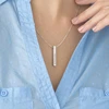 Vnox Customize 3D Vertical Bar Necklaces for Women Stainless Steel Engraved Geometric Pendant Simple Minimalist Elegant Jewelry ► Photo 3/6