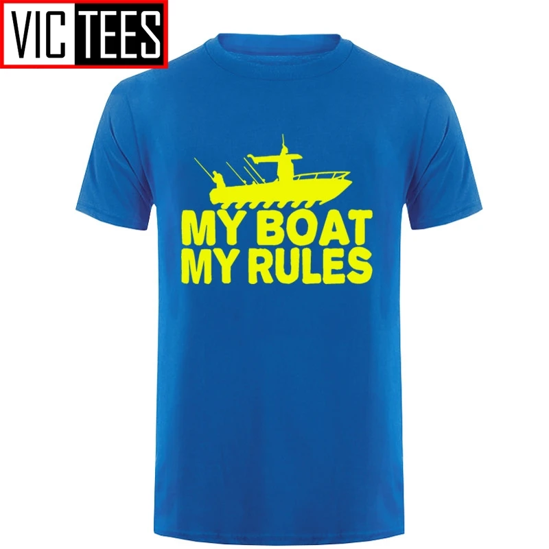 Мужская футболка с надписью My Boat Rules забавная Футболка рукавами для дня рождения
