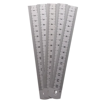 

5 Pcs Dual Side Marked 15cm 6 inch Stainless Steel Straight Ruler