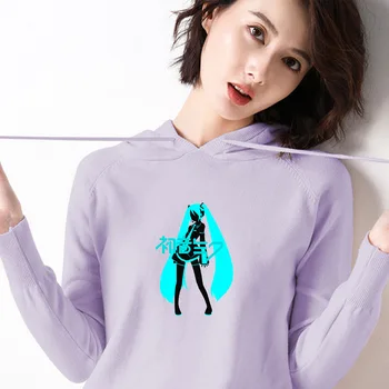 

Hatsune Miku Sweater Europe and the new women's large size Hatsune Miku sweater female youth fashion wild hooded sweater