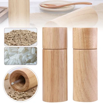 

1pc Salt and Pepper Grinder Oak Grinder Pepper Mills Manual Pepper Grinder Multifunction Caster High Quality Kitchen Tools Mills
