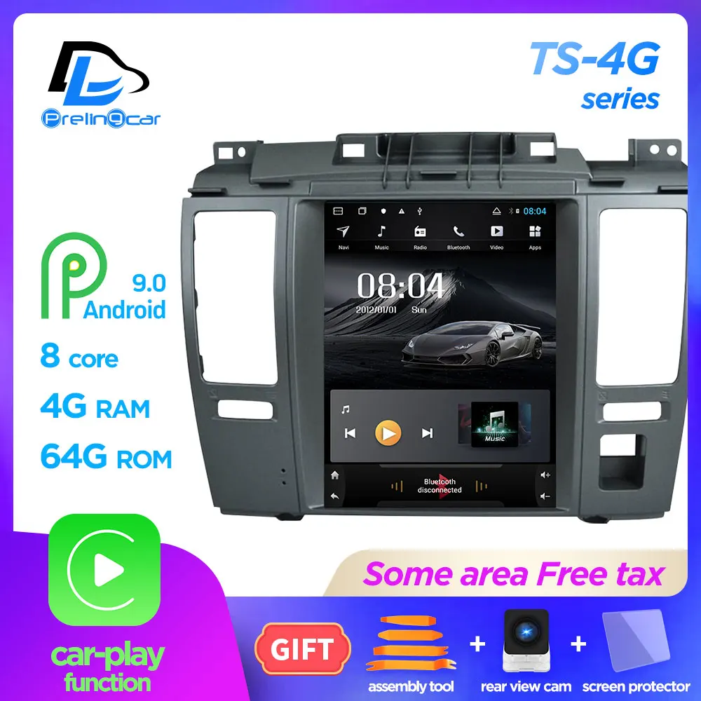 android 9.0 4G LTE car gps multimedia stereo radio for nissan tiida latio pulsar 2007 08 09 10 vetical player navigation system