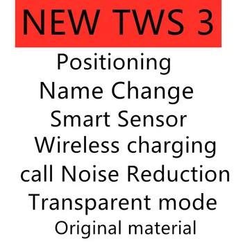 

NEW TWS 3 with Positioning Name Change Smart Sensor Wireless charging call Noise Reduction Transparent mode free delivery