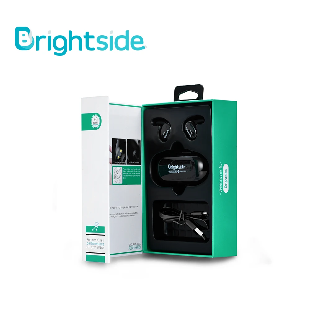 Brightside TWS 5,0 Bluetooth беспроводные наушники-вкладыши Наушники с микрофоном и зарядной док-станцией наушники Blutooth