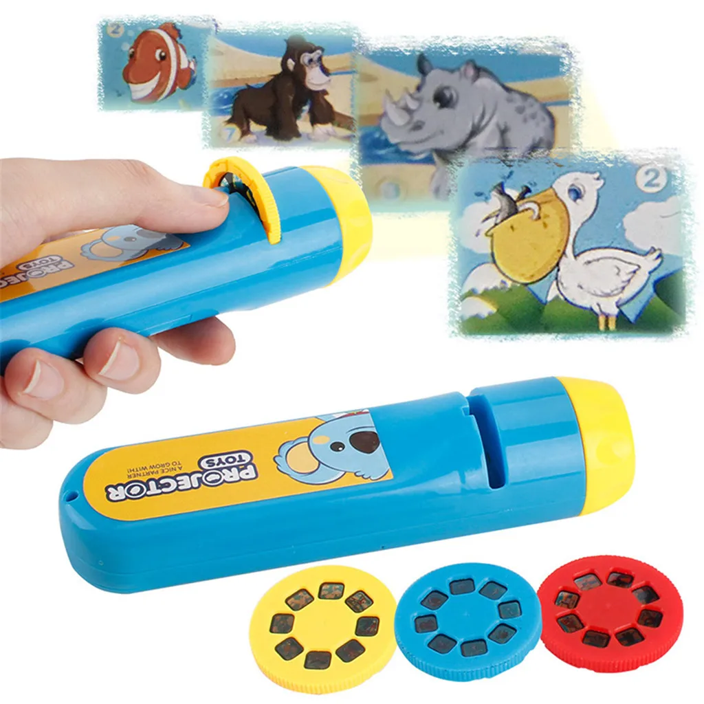 Kids Story Flashlight Slide Projector Toy Projector Slide Baby Sleeping Story Early Education Toy Child Sleep Light Lamp #YL1