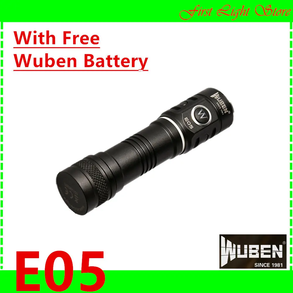 

WUBEN E05 flashilght with battery and white diffuser