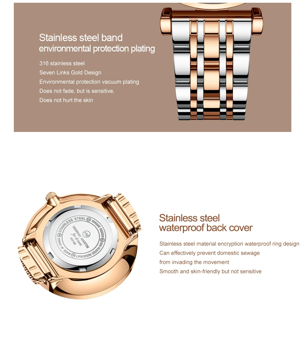 Simple Fashion Stainless Steel Women Watch Rose Gold Elegent Japan Movement Quartz Wristwatch Simple Round Dial Bracelet Watch