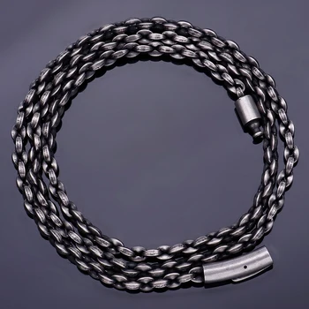 

Vintage Black Mens Necklaces Classic O Link Chains 4.5MM Wide Long Necklace For Men 316L Stainless Steel Jewelry Male Dropship