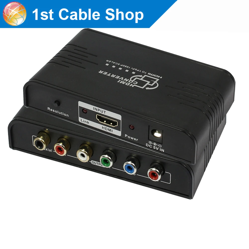 

HDMI to Component converter adapter cable with Digital coaxial audio HDMI in to Ypbpr 5RCA component out+Digital audio