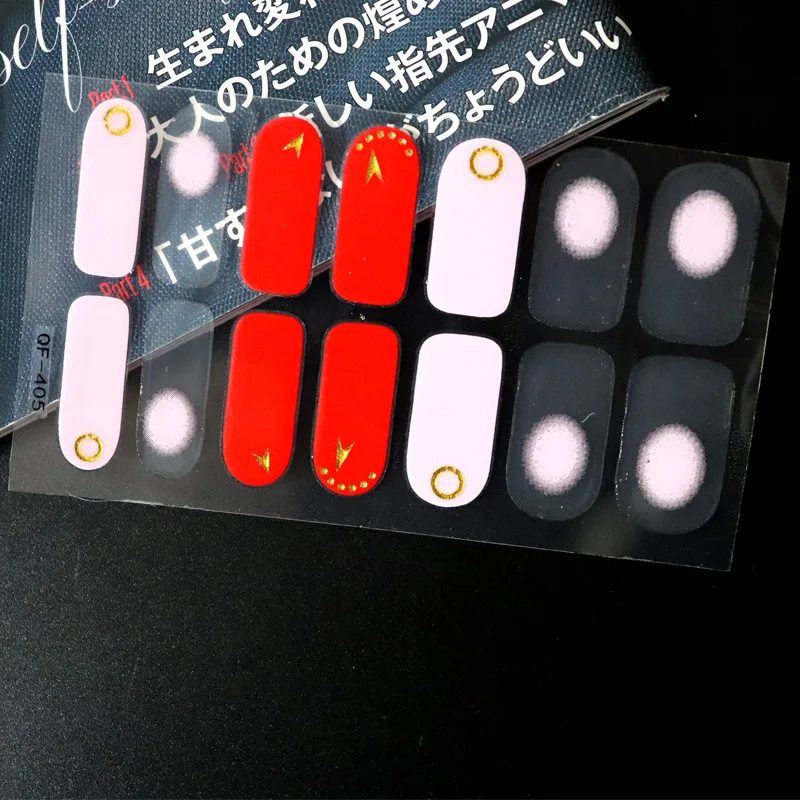 QF-405 1 Sheet Nail Art Sticker Mix Design Adhesive Wraps Full Cover DIY Stickers 3D Manicure Decoration Tips Decal for Women Wholesale - Цвет: QF-405